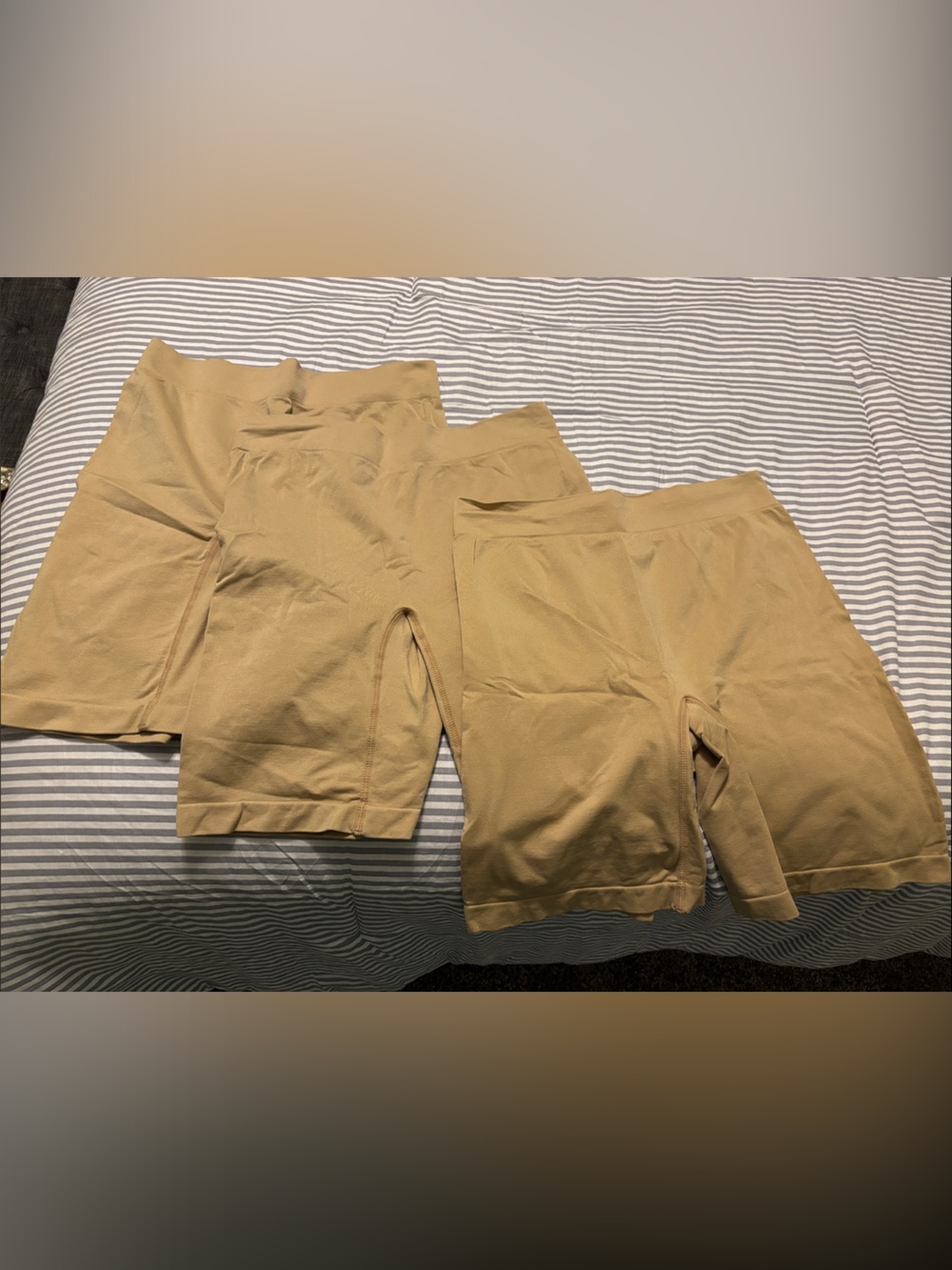 Beige Shapewear Shorts Trio